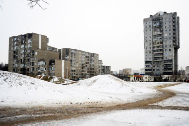 Litvanya Vilnius şehir Pasilaiciai bölgesinin başkenti kışın