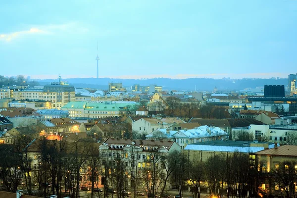 Vilnius Winter Panorama z wieży zamku Giedymina — Zdjęcie stockowe