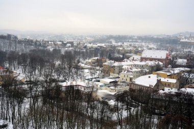 Vilnius kış Panorama Gediminas Castle Tower