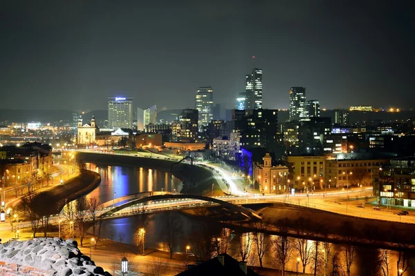 Vilnius Panorama de Inverno da Torre do Castelo de Gediminas — Fotografia de Stock