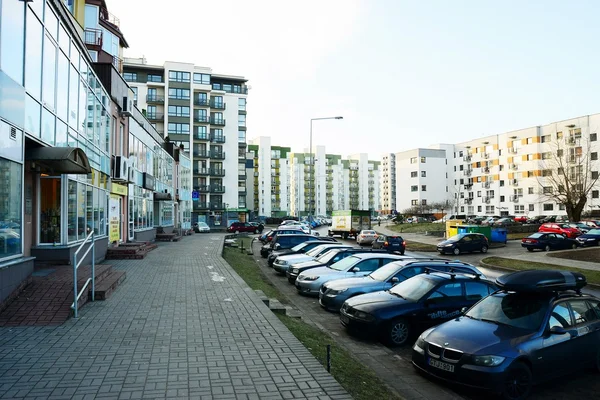 Casas de la ciudad de Vilna en el distrito de Zirmunai Nord city — Foto de Stock