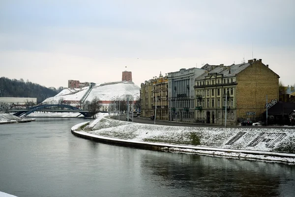 Vilnius şehir geç sabah sefer kış görünümü — Stok fotoğraf