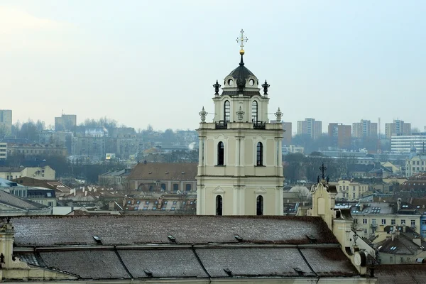 Vilnius kış Panorama Gediminas Castle Tower — Stok fotoğraf