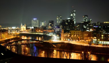 Vilnius kış Panorama Gediminas Castle Tower