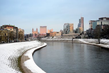 Vilnius şehir geç sabah sefer kış görünümü