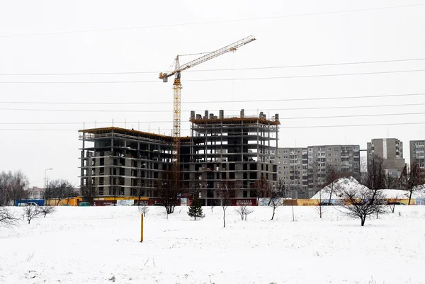 Строительство новых домов в Литве Vilnius city Fabijoniskes district — стоковое фото