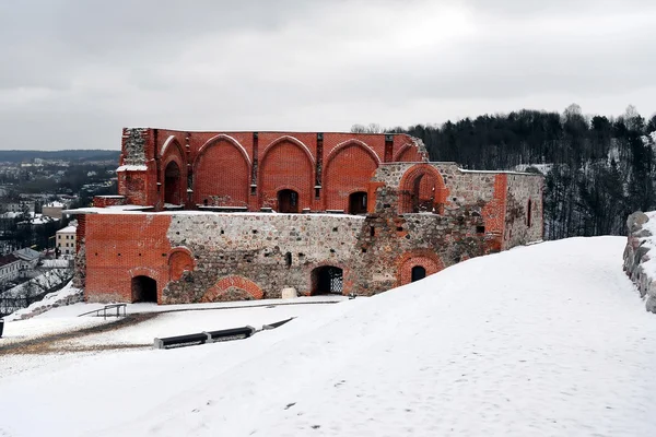 Vilnius stare miasto górne zamek zima widok — Zdjęcie stockowe