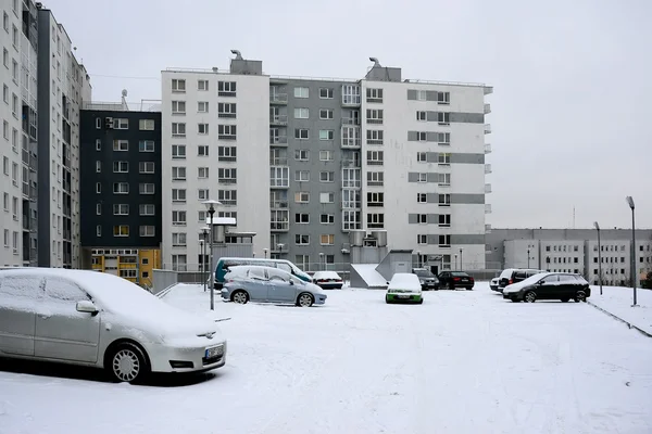 Inverno nella capitale della Lituania Vilnius città Pasilaiciai distretto — Foto Stock