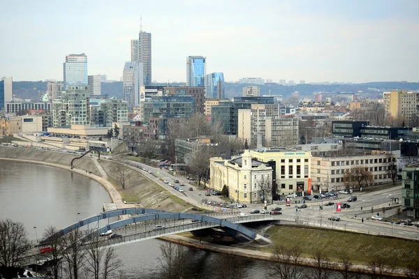 Vilnius Panorama de Inverno da Torre do Castelo de Gediminas — Fotografia de Stock