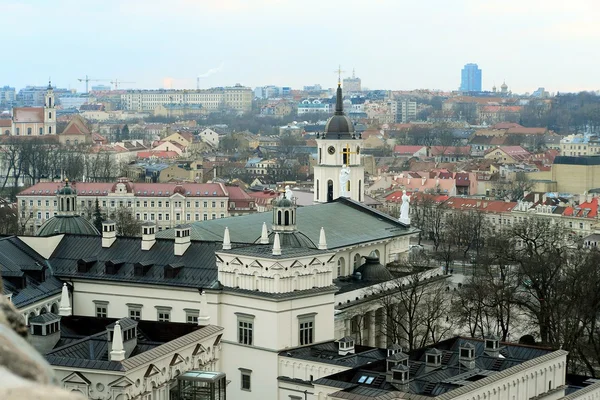 Vilnius Winter Panorama van Gediminas kasteel toren — Stockfoto