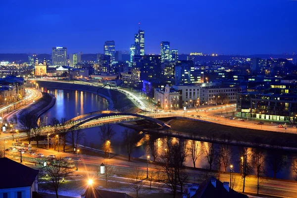 Vilnius zimní Panorama z věže hradu Gediminas Stock Fotografie