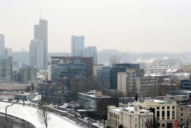Vilnius kış Panorama Gediminas Castle Tower