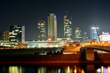 Vilnius kış gökdelenler zaman Panorama akşam
