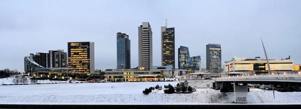 Vilnius Winter wieżowce rano czasu Panorama — Zdjęcie stockowe