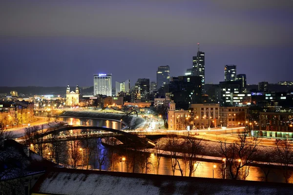 Vilnius Winter Panorama z wieży zamku Giedymina — Zdjęcie stockowe