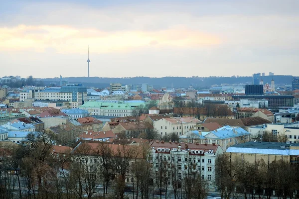 Vilnius Winter Panorama z wieży zamku Giedymina — Zdjęcie stockowe