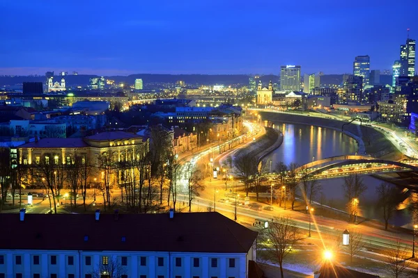 Vilnius Panorama de Inverno da Torre do Castelo de Gediminas — Fotografia de Stock