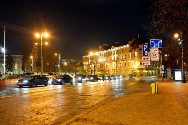 Vilnius City Night Panorama de invierno en Ligts —  Fotos de Stock