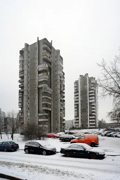 Winter in de hoofdstad van Litouwen Vilnius stad Seskine district — Stockfoto