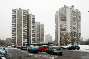 Litvanya Vilnius şehir Seskine bölgesinin başkenti kışın