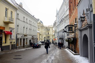Vilnius kış Panorama Gediminas Castle Tower