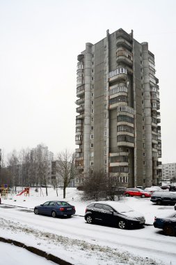 Litvanya Vilnius şehir Seskine bölgesinin başkenti kışın