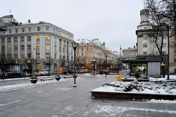 Vilnius City White Winter Morning Time Panorama — Stock Photo, Image