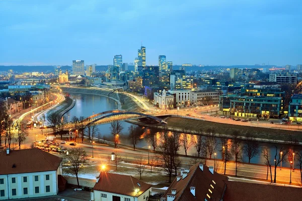 Vilnius Winter Panorama z wieży zamku Giedymina — Zdjęcie stockowe