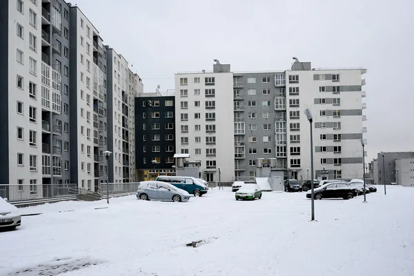 Invierno en la capital de Lituania Vilna distrito de Pasilaiciai —  Fotos de Stock