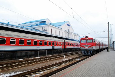 Tren istasyonu sermaye Litvanya Vilnius şehrinin