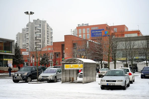 Inverno na capital da Lituânia Vilnius cidade distrito de Seskine — Fotografia de Stock