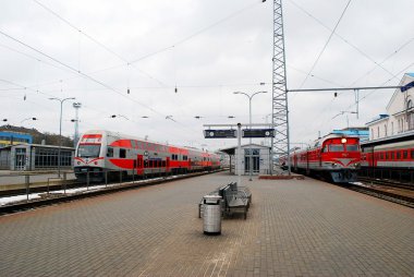 Tren istasyonu sermaye Litvanya Vilnius şehrinin