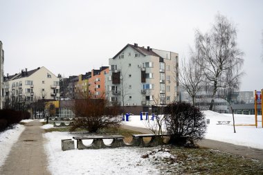 Litvanya Vilnius şehir Pasilaiciai bölgesinin başkenti kışın