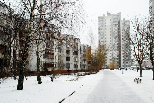Zima w stolicy Litwy Wilnie dzielnica Seskine — Zdjęcie stockowe
