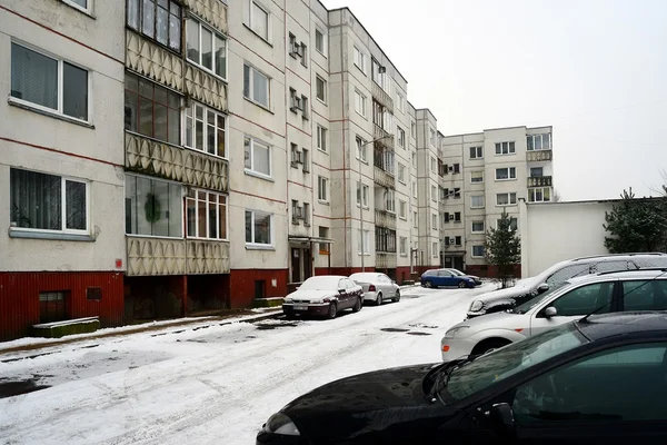 Invierno en la capital de Lituania Vilnius distrito de Seskine — Foto de Stock