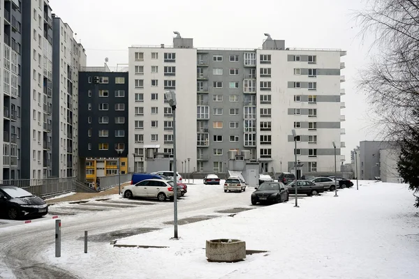 Vinter i huvudstaden i Litauen Vilnius stadsdelen Pasilaiciai — Stockfoto