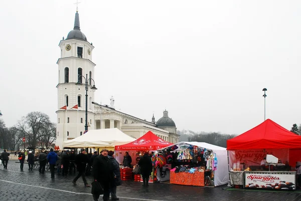 Vilnius město v každoroční tradiční řemesla veletrhu: Kaziukas veletrh — Stock fotografie