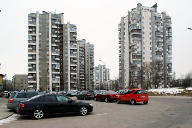 Litvanya Vilnius şehir Seskine bölgesinin başkenti kışın
