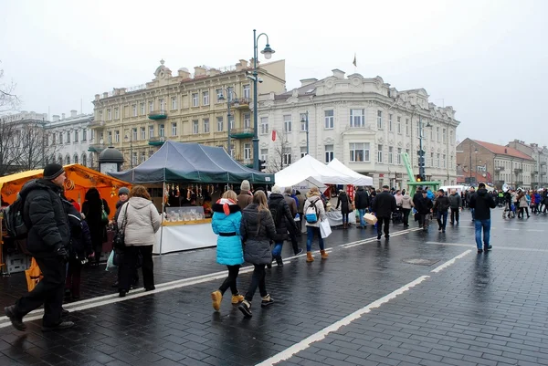 Ciudad de Vilna en feria anual de artesanía tradicional: Feria de Kaziukas — Foto de Stock