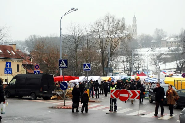 Vilnius şehirde yıllık geleneksel el sanatları Fuarı: Kaziukas Fuarı — Stok fotoğraf