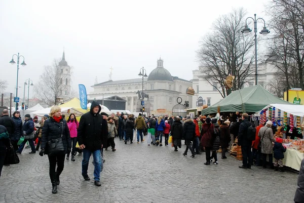 Vilnius Stadt in jährlichen traditionellen Handwerkermarkt: kaziukas fair — Stockfoto
