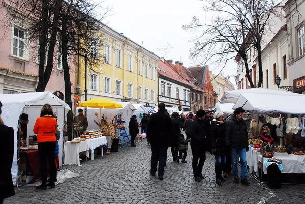 Vilnius město v každoroční tradiční řemesla veletrhu: Kaziukas veletrh — Stock fotografie