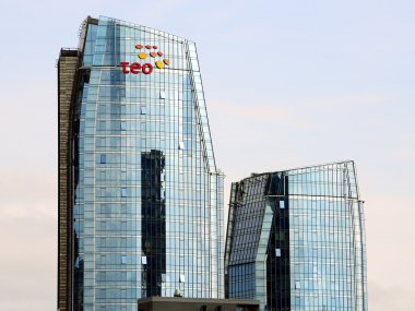 Vilnius gökdelenler Neris Nehri gemide