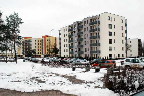 Inverno nella capitale della Lituania Vilnius città Bajoru colline distretto — Foto Stock