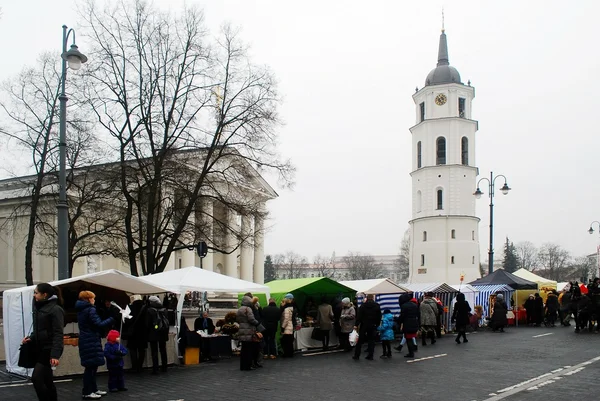 Vilnius cidade na feira anual de artesanato tradicional: Feira de Kaziukas — Fotografia de Stock