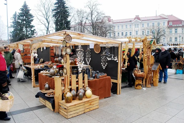在每年的传统手工艺品展览会维尔纽斯市: Kaziukas 公平 — 图库照片