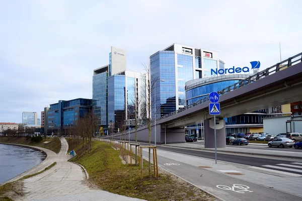 Vilnius stad hus i centrum på den 13 mars, 2015 — Stockfoto