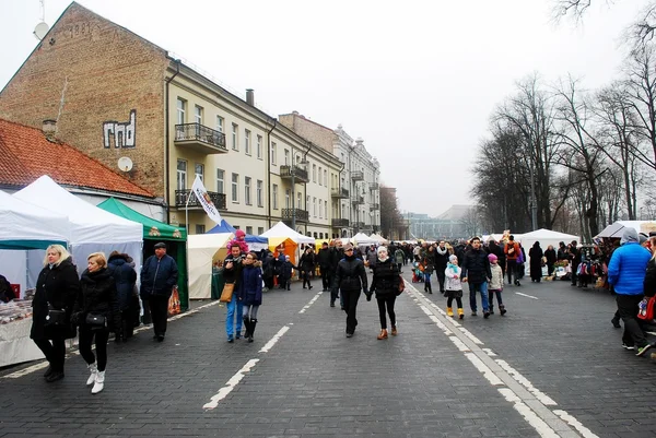Ciudad de Vilna en feria anual de artesanía tradicional: Feria de Kaziukas — Foto de Stock