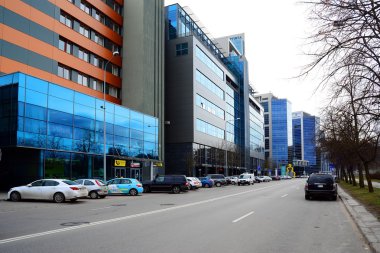 Vilnius şehir merkezi 13 Mart 2015 tarihinde evlerde