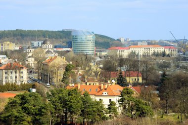 Vilnius şehir Zverynas bölge hava bahar bakış